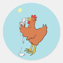 Pollo disfrutando de helado