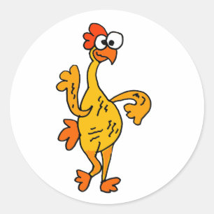 Pegatina Redonda Pollo divertido del caucho del baile