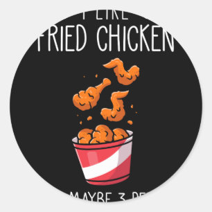 Pegatina Redonda Pollo Frito Frase Divertida - Me Gusta el Pollo Fr