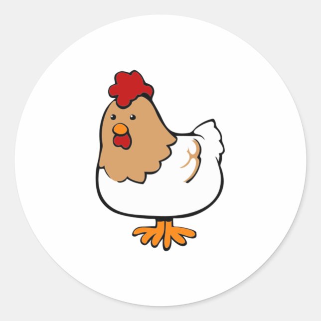 Pegatina Redonda Pollo personalizado (Anverso)