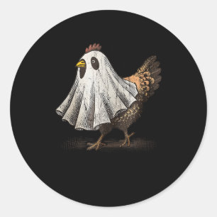 Pegatina Redonda Pollo Ultrygeist, Fantasma de Pollo, Halloween Div