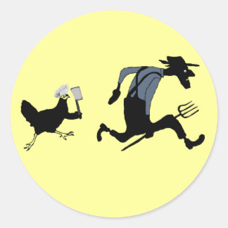 Pegatina Redonda Pollo único