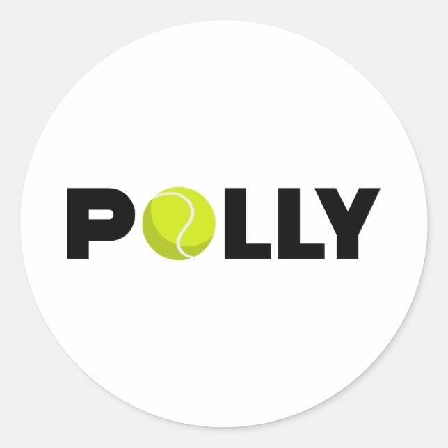Pegatina Redonda Polly Tennis (Anverso)