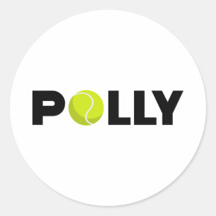 Pegatina Redonda Polly Tennis