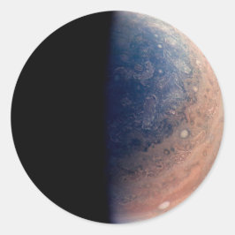 Pegatina Redonda Polo norte de Júpiter imagen de Juno