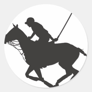 Pegatina Redonda Polo Pony Silhouette