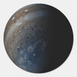 Pegatina Redonda Polo sur de Júpiter imagen de Juno