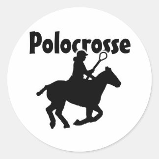 Pegatina Redonda Polocrosse (silueta)