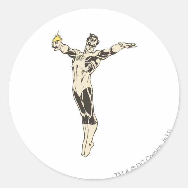 Pegatina Redonda Polos de linternas verdes (Anverso)