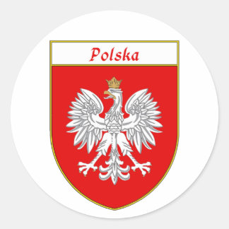 Pegatina Redonda Polska Eagle Shield