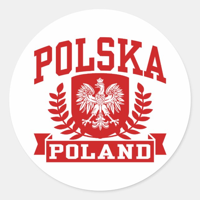 Pegatina Redonda Polska Polonia (Anverso)