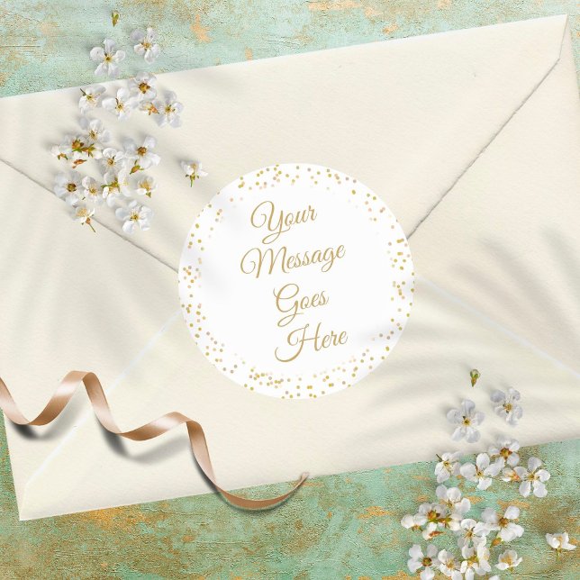 Pegatina Redonda Polvo de Oro Chic Letra Elegante (Subido por el creador)