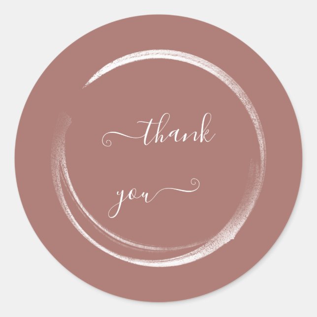 Pegatina Redonda Polvo de Rosa de Agradecimiento para Boda Bridal S (Anverso)