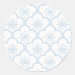 Pegatina Redonda Polvo de Sakura Suave Azul - Neutral