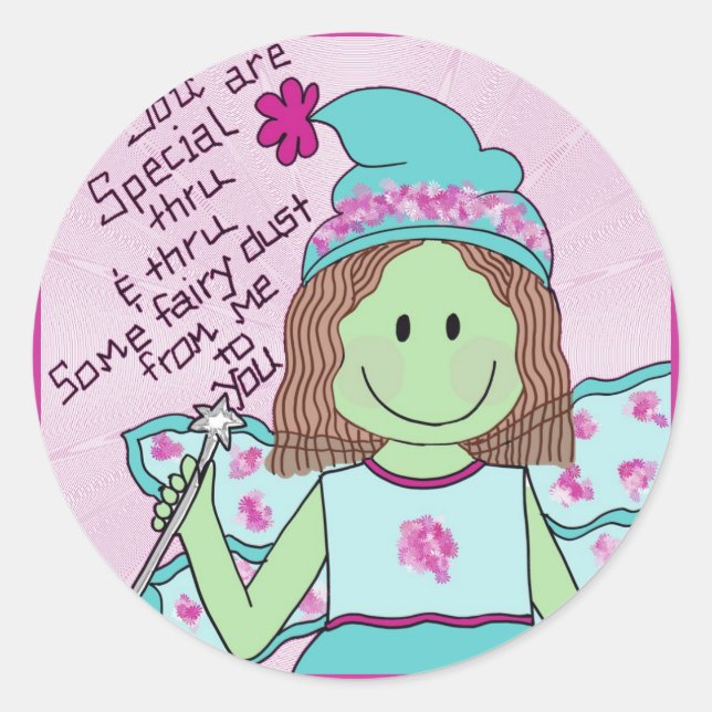 Pegatina Redonda Polvo mágico (Anverso)