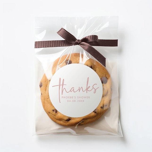 Pegatina Redonda Polvoriento Favor De Ducha Mínima Rosa Y Blanca (Subido por el creador)