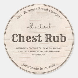 Pegatina Redonda Pomada de salve de eucalipto de estilo occidental