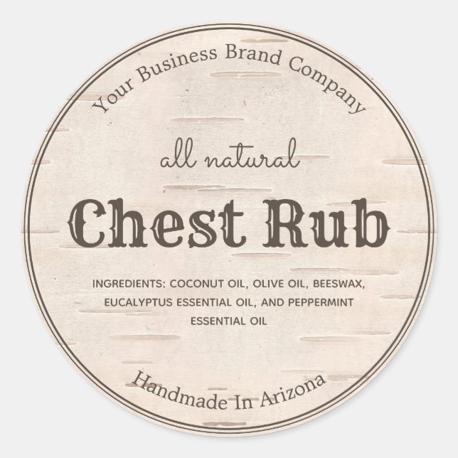 Pegatina Redonda Pomada de salve de eucalipto de estilo occidental (Anverso)