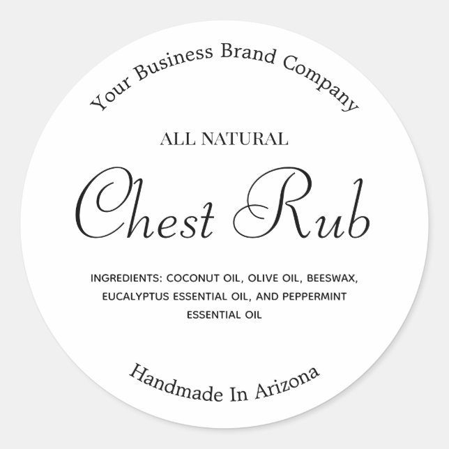 Pegatina Redonda Pomada moderna Minimalista limpia de eucalipto (Anverso)