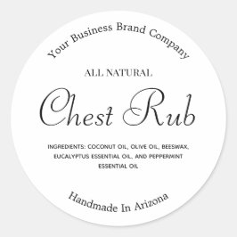 Pegatina Redonda Pomada moderna Minimalista limpia de eucalipto