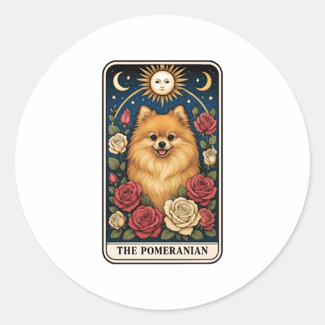 Pegatina Redonda Pomerania (Anverso)