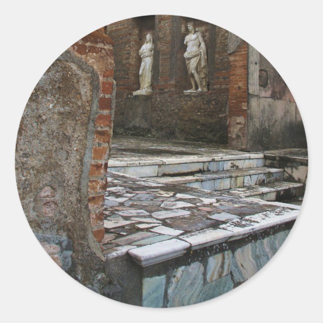 Pegatina Redonda Pompeya - Foro (Anverso)