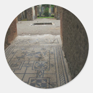 Pegatina Redonda Pompeya Mosaic Floor