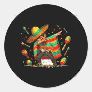Pegatina Redonda Poncho Cinco De Mayo: La tumba de los hombres