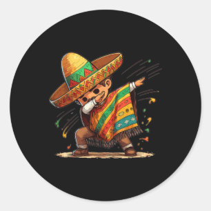 Pegatina Redonda Poncho Cinco De Mayo: La tumba de los hombres