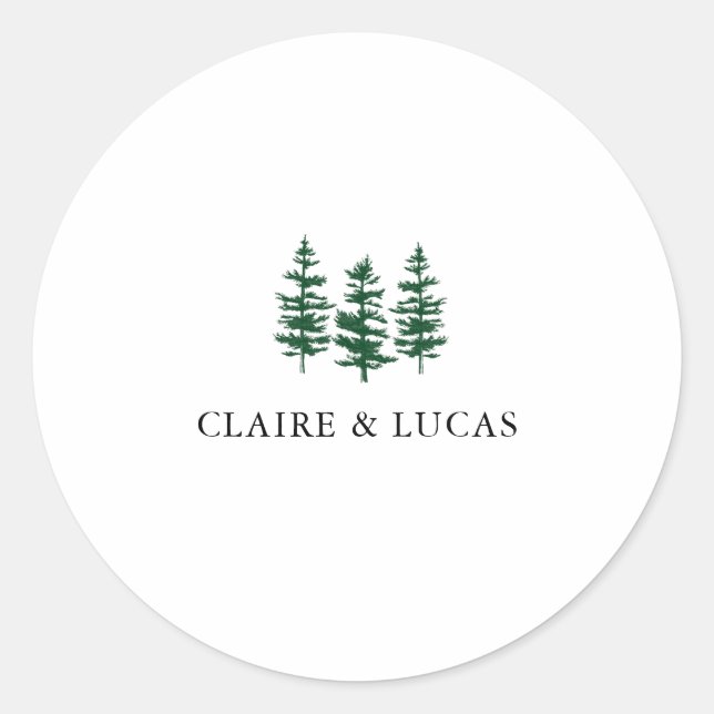 Pegatina Redonda Ponderosa Pines Sticker (Anverso)