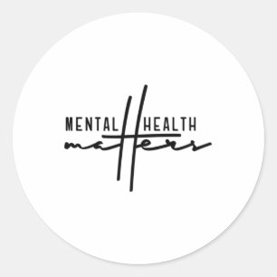 Pegatina Redonda Poner fin a los problemas mentales del estigma