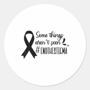 Pegatina Redonda Poner fin al estigma de la conciencia sobre la sal