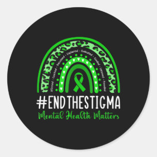 Pegatina Redonda Poner Fin Al Estigma De La Salud Mental S Concienc