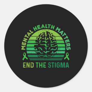 Pegatina Redonda Poner fin al estigma de los problemas de salud men