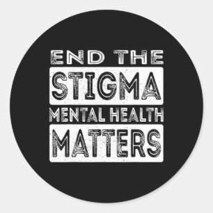 Pegatina Redonda Poner fin al estigma de los problemas de salud men