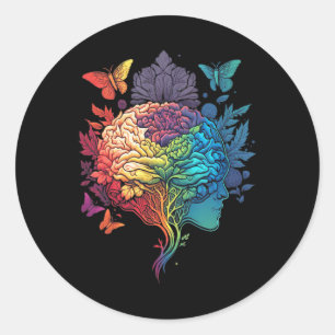Pegatina Redonda Poner Fin Al Estigma De Salud Mental S Conciencia