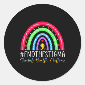 Pegatina Redonda Poner fin al estigma en la prevención de la sensib