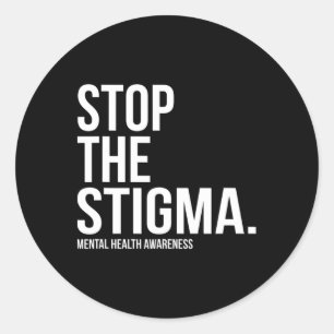 Pegatina Redonda Poner fin al estigma, sensibilizar sobre la salud