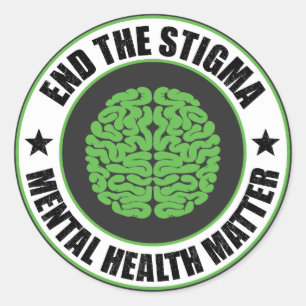 Pegatina Redonda Poner fin al estigma y sensibilizar sobre la salud