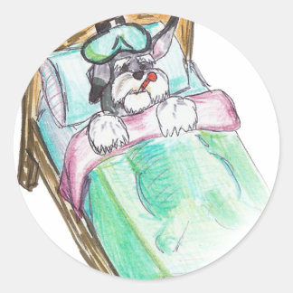 Pegatina Redonda ponerse bien pronto : cama