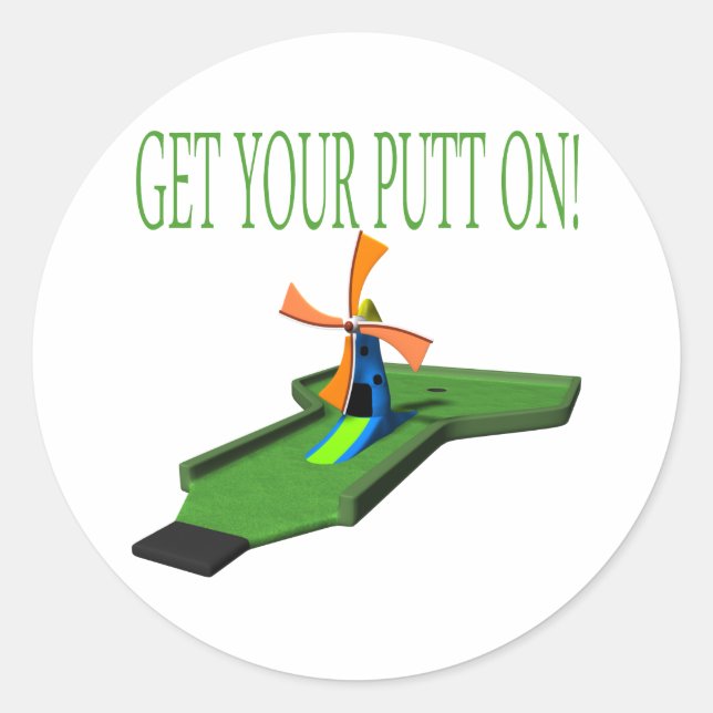 Pegatina Redonda Ponga en marcha su posición (Anverso)