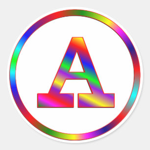 Pegatina Redonda Ponga letras a un arco iris