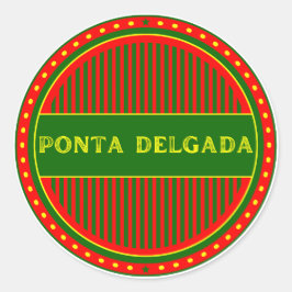Pegatina Redonda Ponta Delgada City Emblem – Portuguese Identity