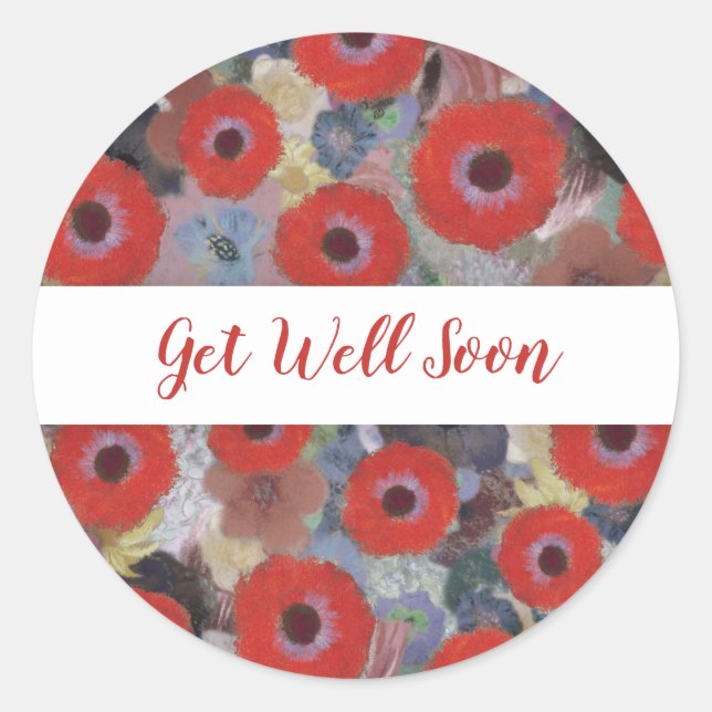 Pegatina Redonda Ponte bien pronto (Anverso)