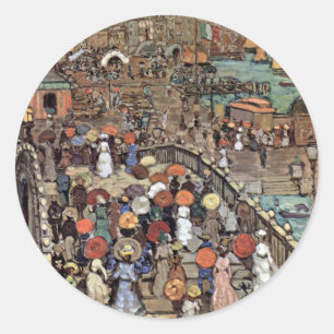Pegatina Redonda Ponte Della Paglia, Venecia de Maurice Prendergast