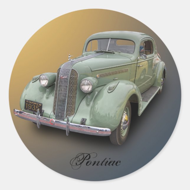 PEGATINA REDONDA PONTIAC 1935 (Anverso)