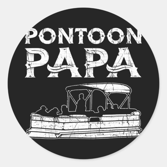 Pegatina Redonda Pontoon Papa Pontoon (Anverso)