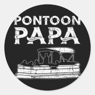 Pegatina Redonda Pontoon Papa Pontoon