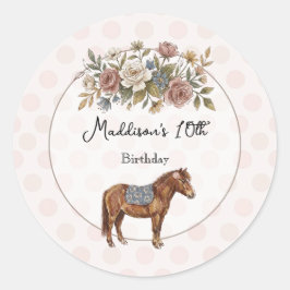 Pegatina Redonda Pony