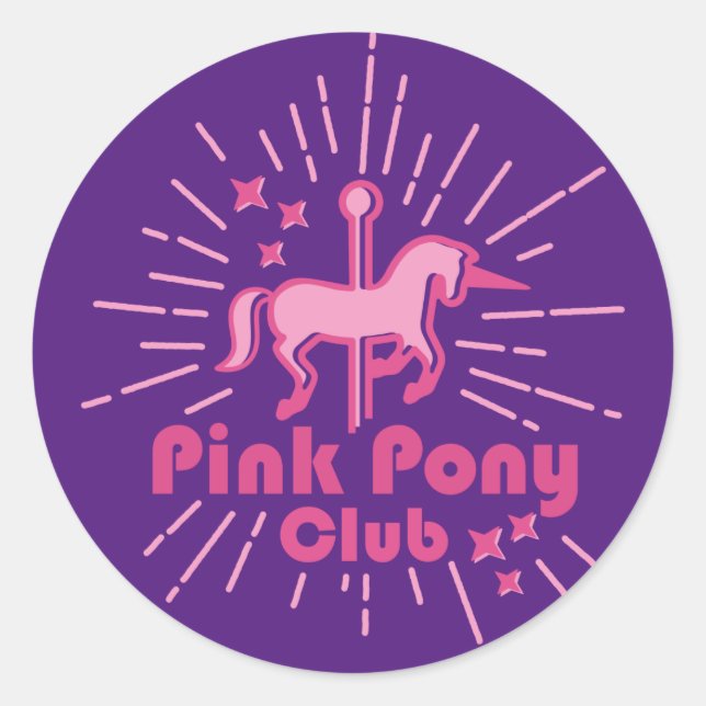 Pegatina Redonda Pony Club (Anverso)